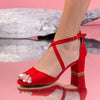 Дамски сандали на ток Masha - Red