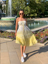 Стилна рокля HILDA - White/Yellow | DMR.