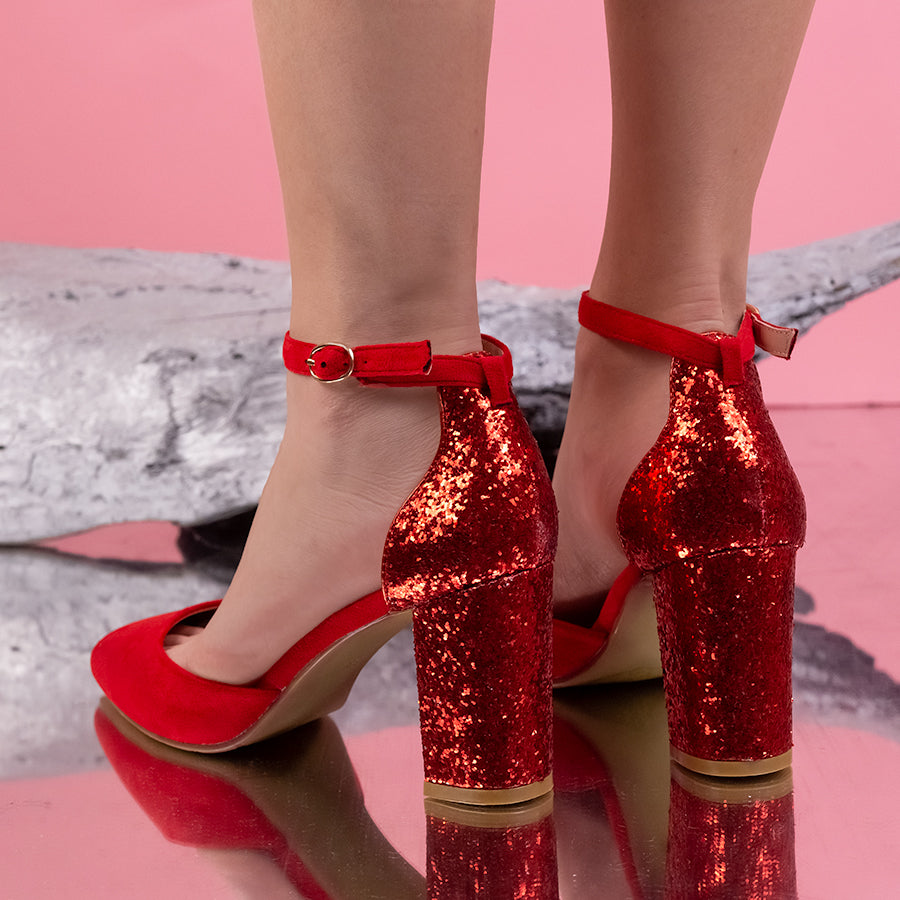 Дамски обувки на ток Viona - Red