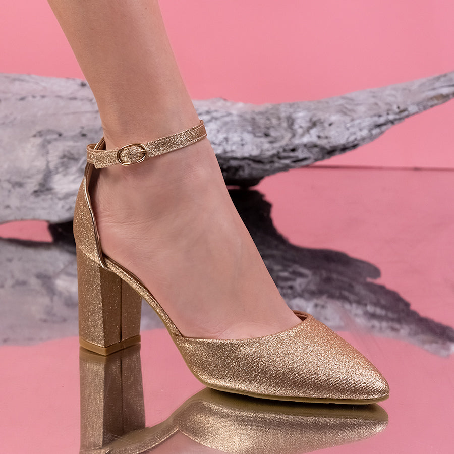 Дамски обувки на ток Viona - Gold