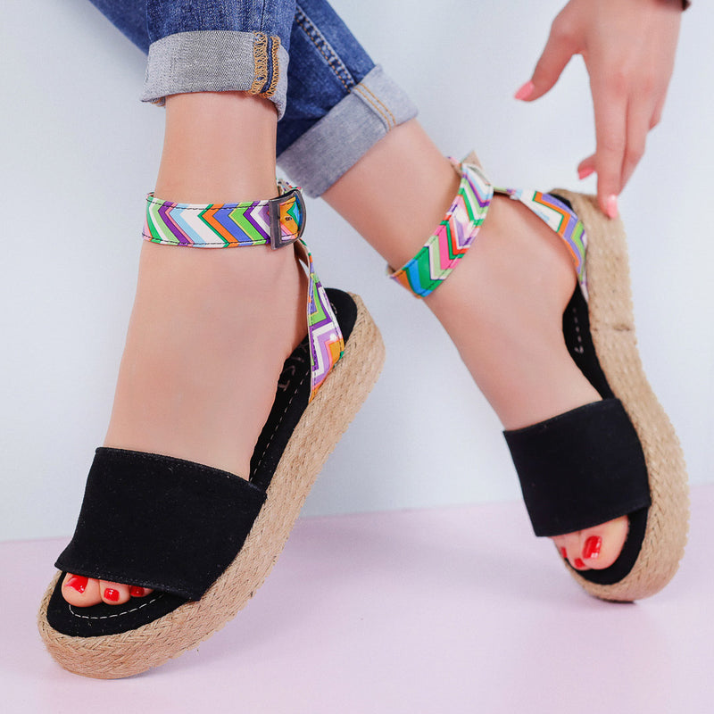 Дамски удобни сандали на платформа Zinia-Black | DMR.