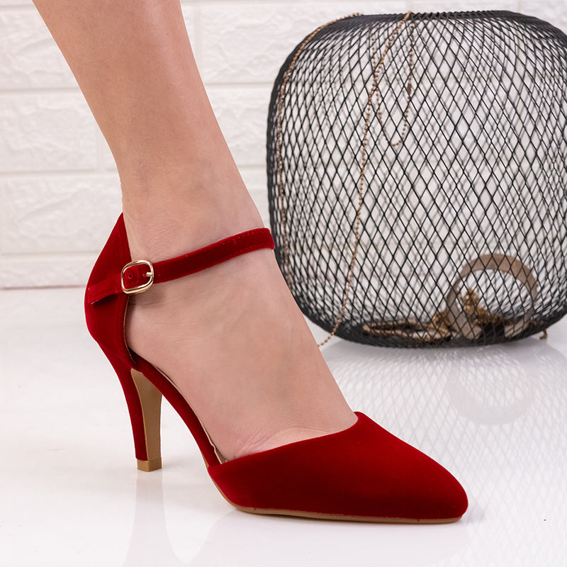 Дамски обувки на ток Adena - Red