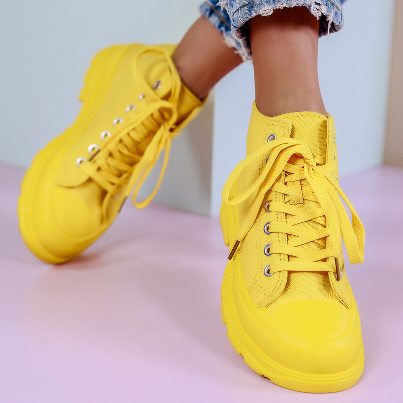 Дамски кецове Steffy-Yellow | DMR.