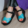Дамски сандали на платформа Cora Blue | DMR.