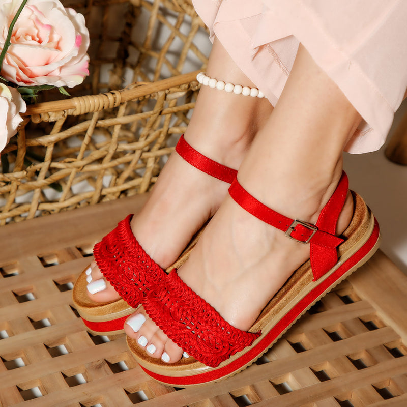 Дамски ниски сандали FLORENCE-RED | DMR.