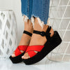 Дамски сандали на платформа Cora Red | DMR.